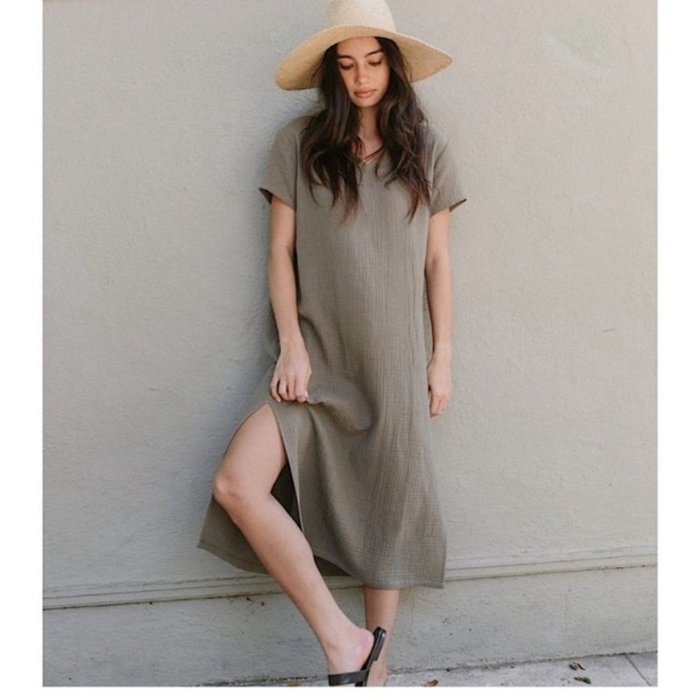 Jenni Kayne Cypress Caftan Dress Sage Green XL